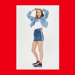 ToShop Side Striped Denim Skirt